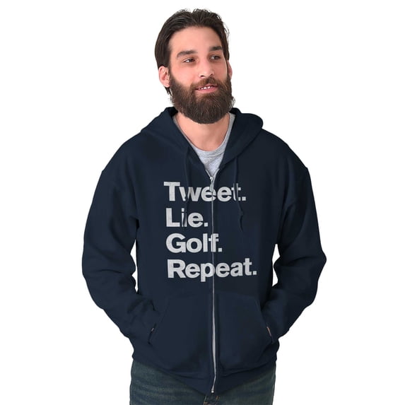 Lie Golf Repeat Unisex Plus Size Zip Hoodie Brisco Brands 2X