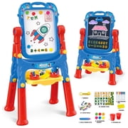 LieGorJi Easel for Kids, Toddler Easel, Double-Sided Chalk Board Kid, Kid Art Easel, Art Easel Age 4-8, Birthday Gifts for 1-3 3-5 5-8 Year Old