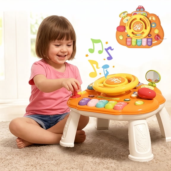 LieGorJi Steering Wheel Toys, Pretend Play Driving Toys, Baby Montessori Educational Developmental Sensory Toys, Birthday Gifts for 1-3 3-5 5-8 Year Old