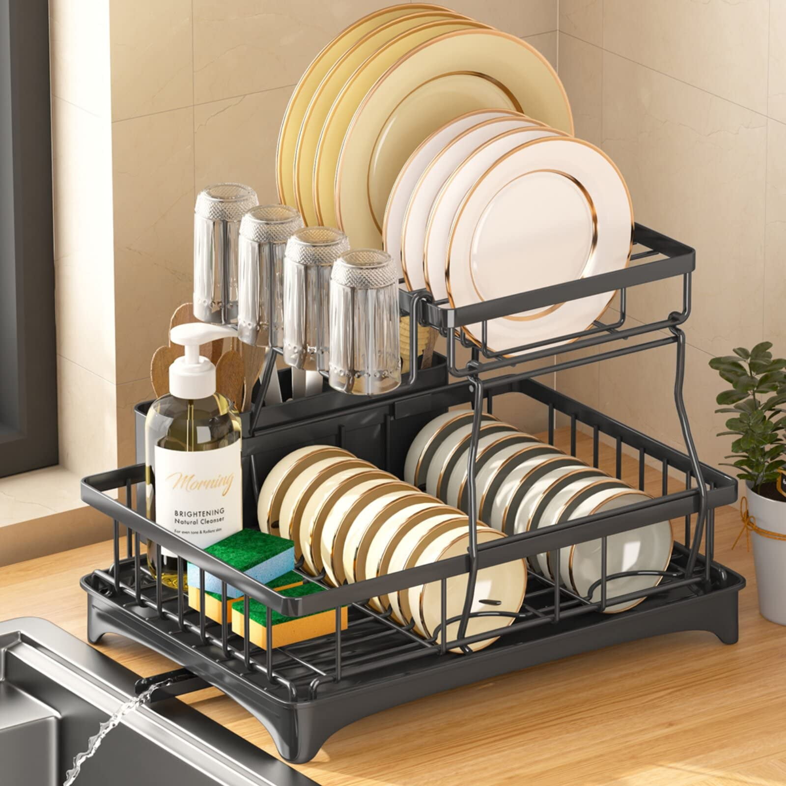 LiebeRen 2 Tiers Large Kitchen Dish Liberia Ubuy