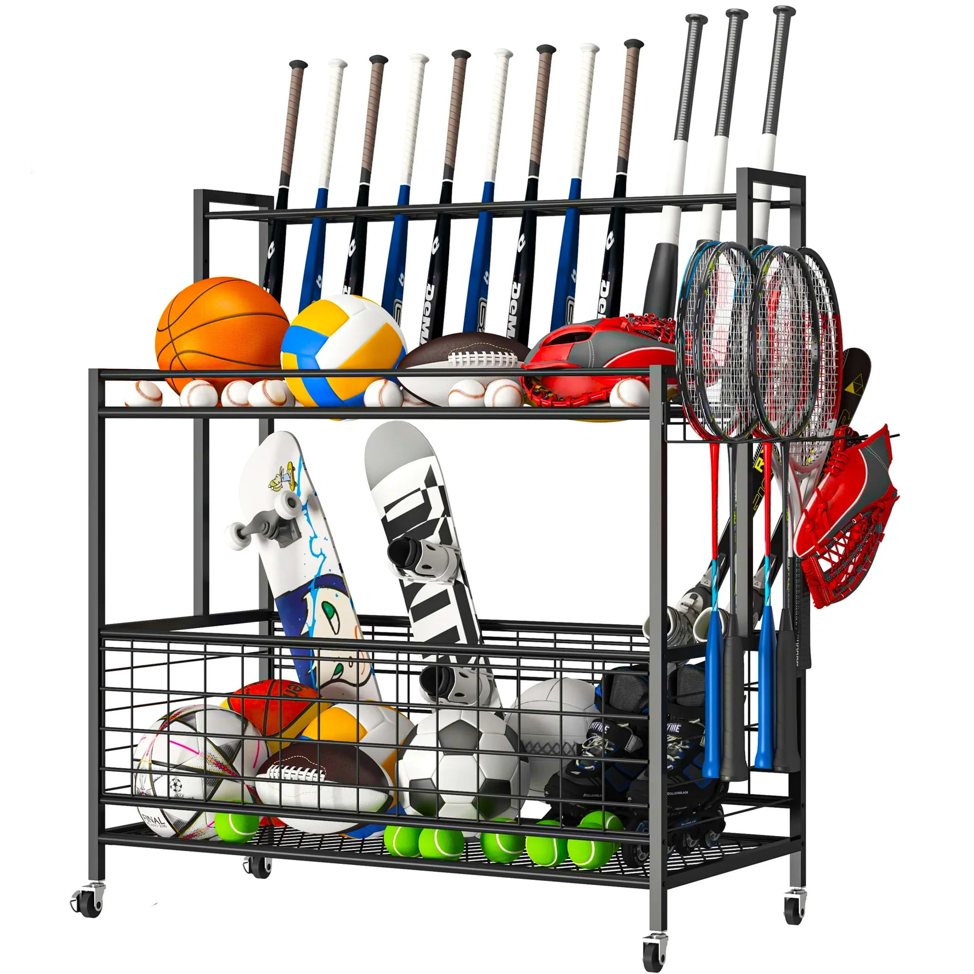 LiebeRen Sports equipment storage box,Ball Storage Rack Large Sports ...