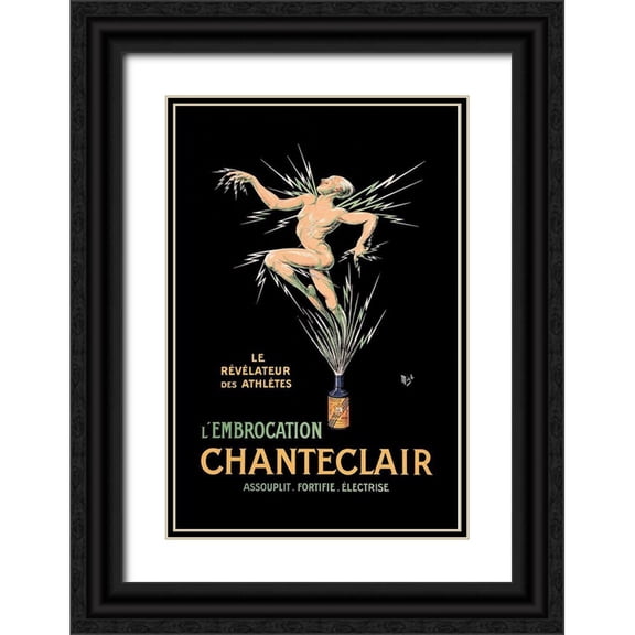 Liebeaux, Michel 23x32 Black Ornate Wood Framed with Double Matting Museum Art Print Titled - LEmbrocation Chanteclair, 1910