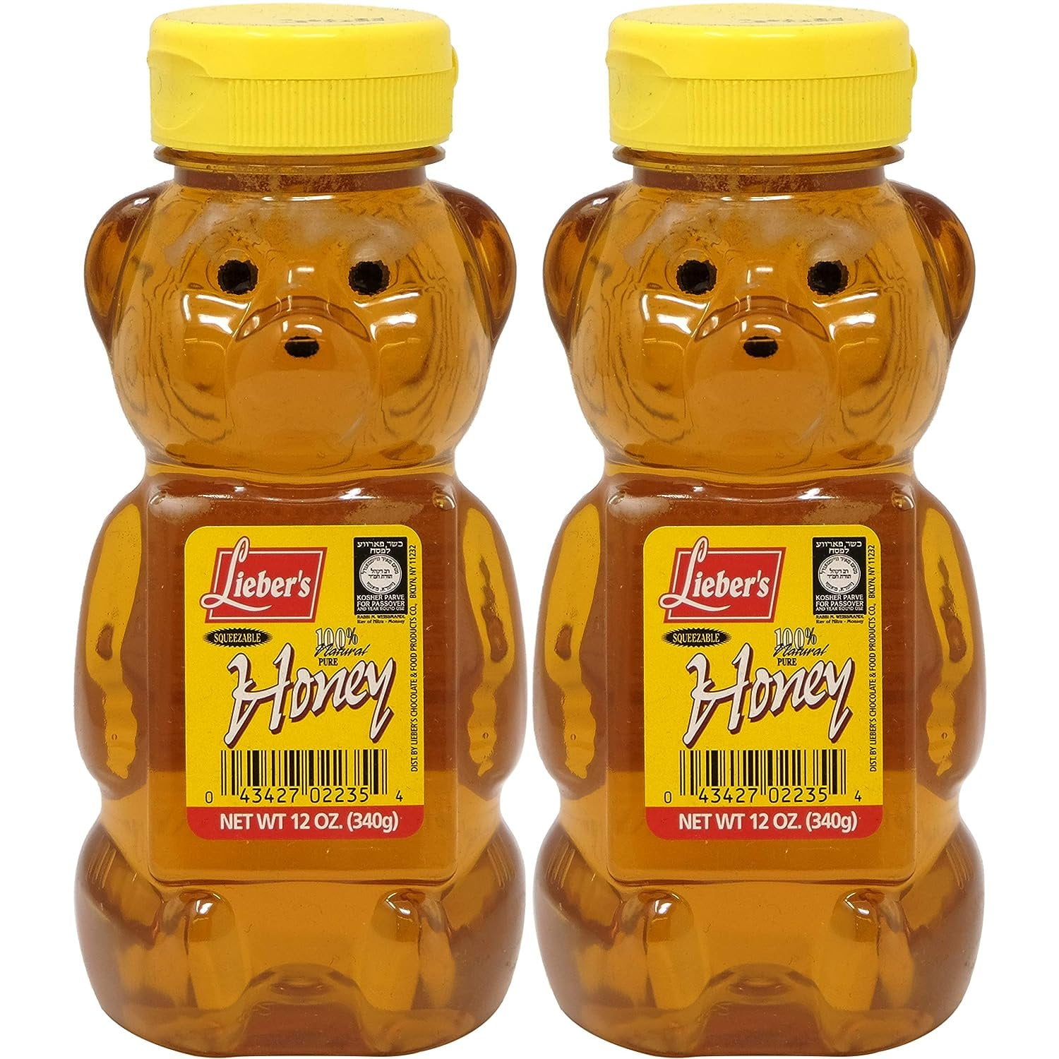 Lieber's Bear Clover Honey, Kosher For Passover, 12 Ounce Bottle 2Pack