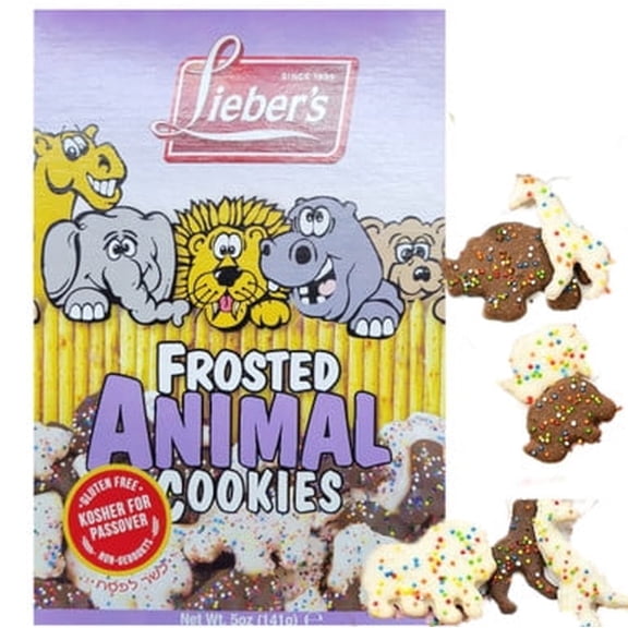 Lieber's Frosted Animal Cookies Kosher for Passover 5 oz