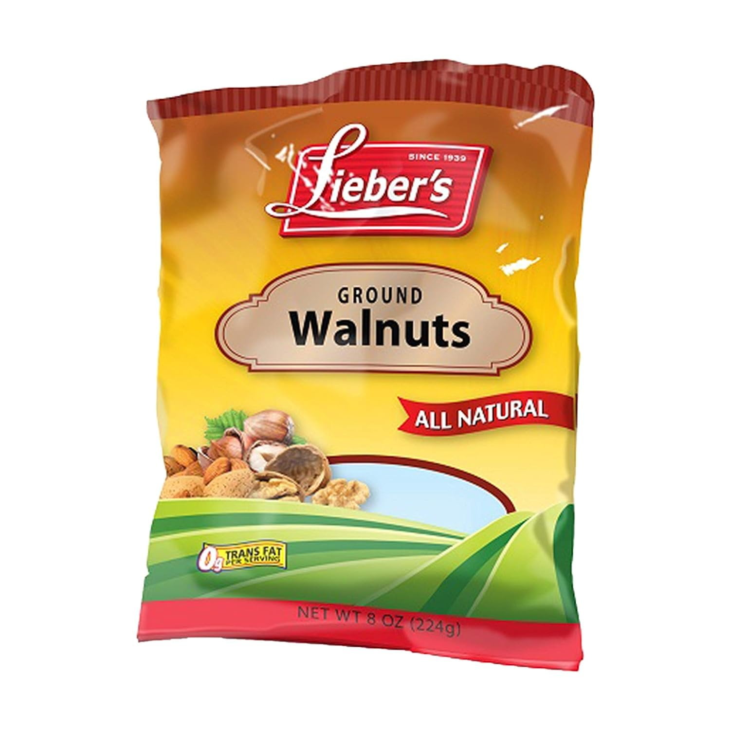 Lieber's Natural Ground Walnuts 6 Oz. - All Natural - Kosher for Passover Single