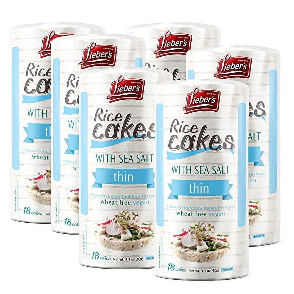 Lieber's Thin Rice Cakes, Kosher Certified Snack, Dairy Free, Wheat