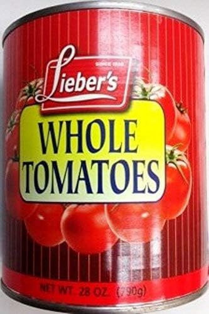 Lieber's Whole Tomatoes Kosher for Passover 28 Oz. Pack of 6.