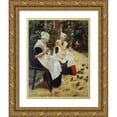 thumbnail image 1 of Liebermann, Max 26x32 Gold Ornate Wood Framed with Double Matting Museum Art Print Titled - Orphan Girls In The Garden, Amsterdam, 1 of 4