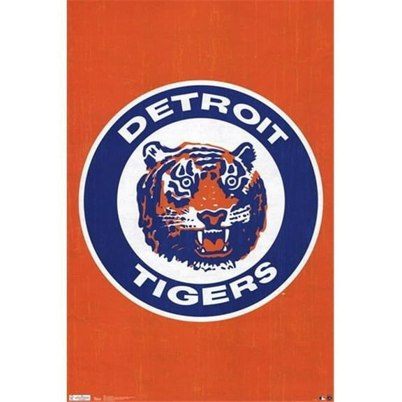 Liebermans TIARP1379 Tigers - Retro Logo 11 22.00 x 34.00 Poster Print