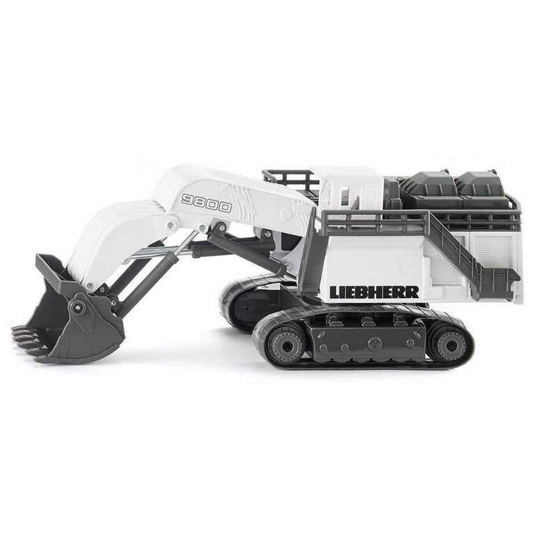 Liebherr R9800 Mining Excavator White and Gray 1/87 (HO) Diecast