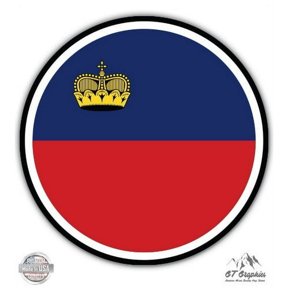 Liechtenstein Flag - 5" Vinyl Sticker - For Car Laptop I-Pad - Waterproof Decal