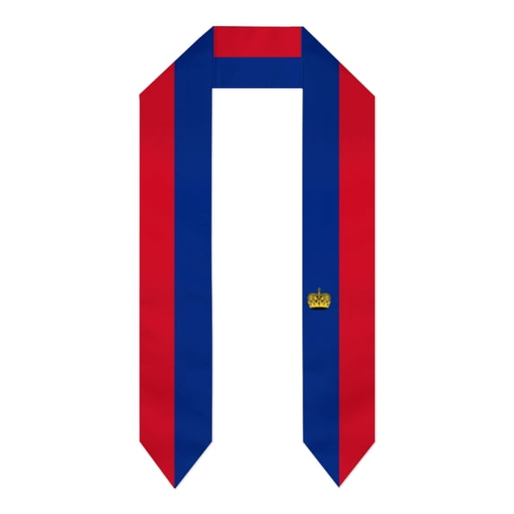 Liechtenstein Flag Thick Graduation Sash Stole Scarf Double Sided Honor Stole For Graduation Students Class Of 2024