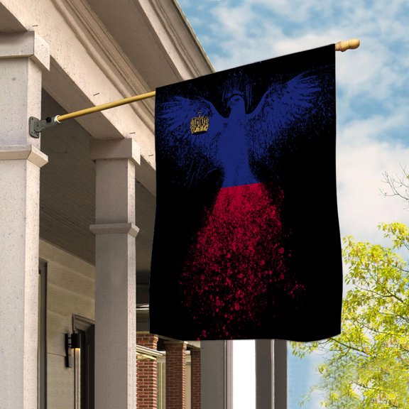 Liechtensteiner Flag With Eagle Painting - Proud Liechtenstein House Flag (29.5x39.5) Double-Sided Decorative Polyester Indoor/Outdoor Flag