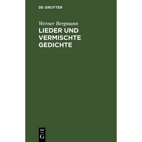 Lieder und vermischte Gedichte, (Hardcover)