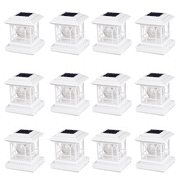 Liefgarden Solar Post Cap Lights Outdoor, RGB & Warm White 2 LED Lighting Mode 20 LM, Fits 3.6x3.6 4x4 4.5x4.5 5x5 Wooden Fence Deck Patio Garden. White (12 Pack)