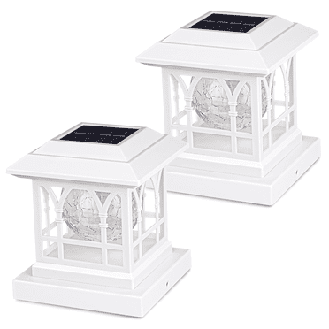 Liefgarden Solar Post Cap Lights Outdoor, RGB & Warm White 2 LED Lighting Mode 20 LM, Fits 3.6x3.6 4x4 4.5x4.5 5x5 Wooden Fence Deck Patio Garden. White (2 Pack)