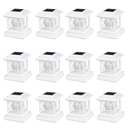 Liefgarden Solar Post Cap Lights Outdoor, RGB & Warm White 2 LED Lighting Mode 20 LM, Fits 3.6x3.6 4x4 4.5x4.5 5x5 Wooden Fence Deck Patio Garden. White (12 Pack)