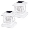 thumbnail image 1 of Liefgarden Solar Post Cap Lights Outdoor, RGB & Warm White 2 LED Lighting Mode 20 LM, Fits 3.6x3.6 4x4 4.5x4.5 5x5 Wooden Fence Deck Patio Garden. White (2 Pack), 1 of 9