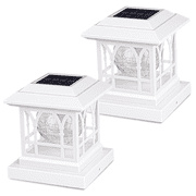 Liefgarden Solar Post Cap Lights Outdoor, RGB & Warm White 2 LED Lighting Mode 20 LM, Fits 3.6x3.6 4x4 4.5x4.5 5x5 Wooden Fence Deck Patio Garden. White (2 Pack