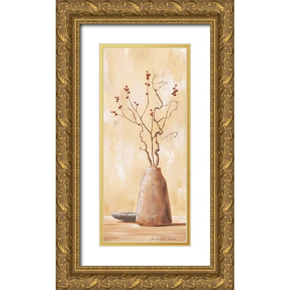 Lien, Christopher 10x18 Gold Ornate Wood Framed with Double Matting Museum Art Print Titled - Red berries V