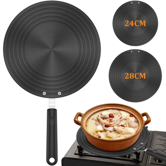 Lieonvis 11 inch Heat Diffuser Plate for Gas Stove,Stainless Steel Induction Adapter Plate with Removal Handle,for Cookware Simmer Ring Induction Hob Plate Heat Diffuser
