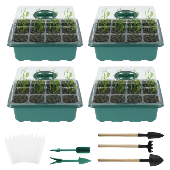 Lieonvis 12 Cells Seed Tray Seedling Starter Garden Plant Grow Germination Nursery Pots