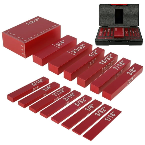 Lieonvis 15pcs Gauge Block Set Aluminum Alloy Height Gauge Block High Precision Setup Bars Portable Testing Gauge Block Measuring Tool for Router and Table Saw Woodworking Accessories