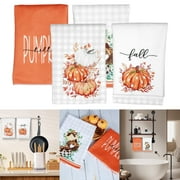Rzvnmko 2 PCS Fall Kitchen Towels 18x26 Inch,Fall Decor Hello Pumpkin Fall Decorations for Home Dish Towels Seasonal Thanksgiving Decorations for Home Kitchen Decor Hand Towels
