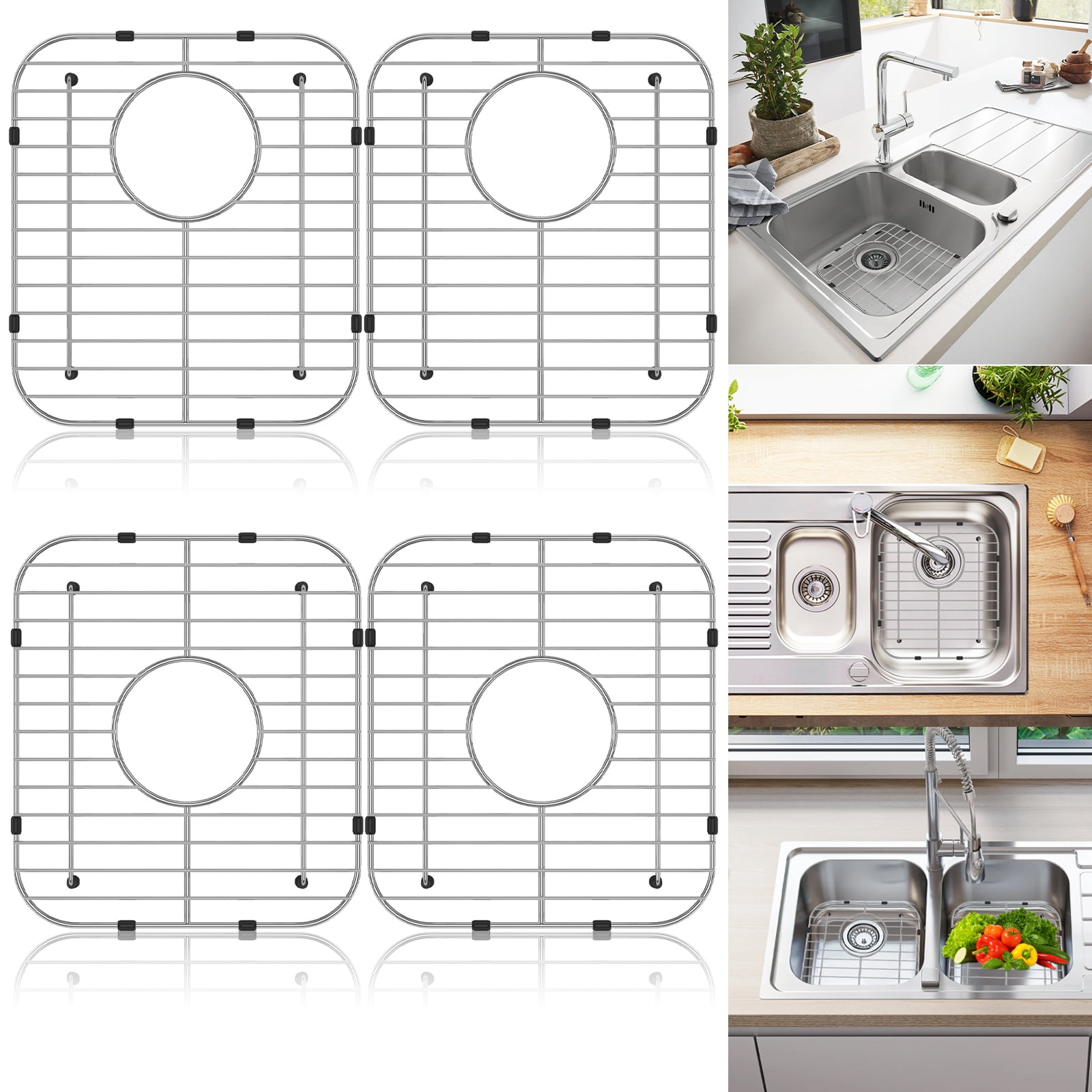 Lieonvis 2 Pcs Kitchen Sink Grid and Sink Protectors for Kitchen Sink