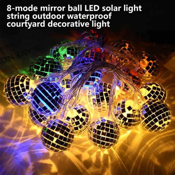 Lieonvis 20 LED Disco Ball Mirror LED Party String Light Disco Party Decorations Mini Disco Ball Decor Disco Ball String Lights Indoor String Lights for Wall Tree Outdoor Indoor Patio Garden