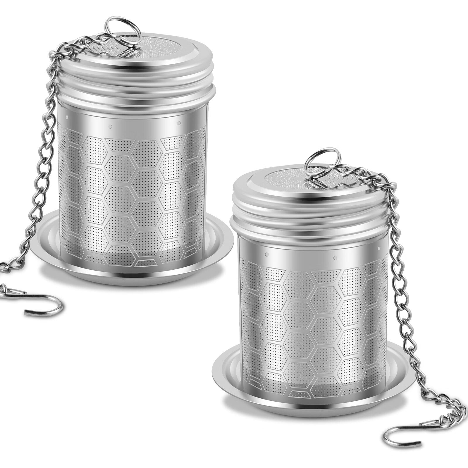 Stainless Steel Honeycomb Mesh Tea Infuser with Lid, 2 Pack
