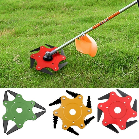 Lieonvis 6 Steel Razors Trimmer Head with Working Head,Professional Steel Razor Trimmer Head,Upgraded Universal Weed Eater Blades Metal for Lawn Weeding Garden