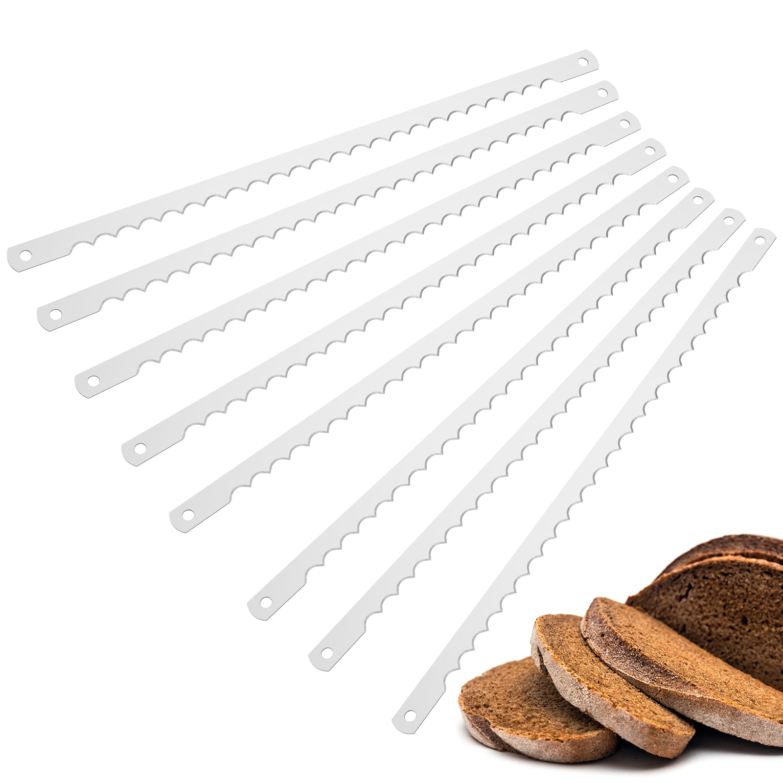 Lieonvis 8 Pcs Bread Bow Knife Blades Stainless Steel Replacement Blade