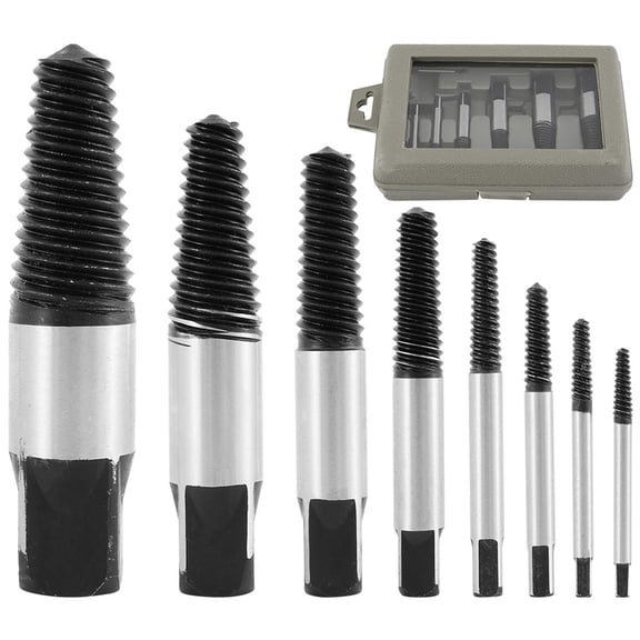 Lieonvis 8PCS Screw Extractor Set Damaged Screw Removal Tool Broken Bolt Water Pipe Remover Set Ideal Left Hand Spiral Removal Tool Kit with Storage Case