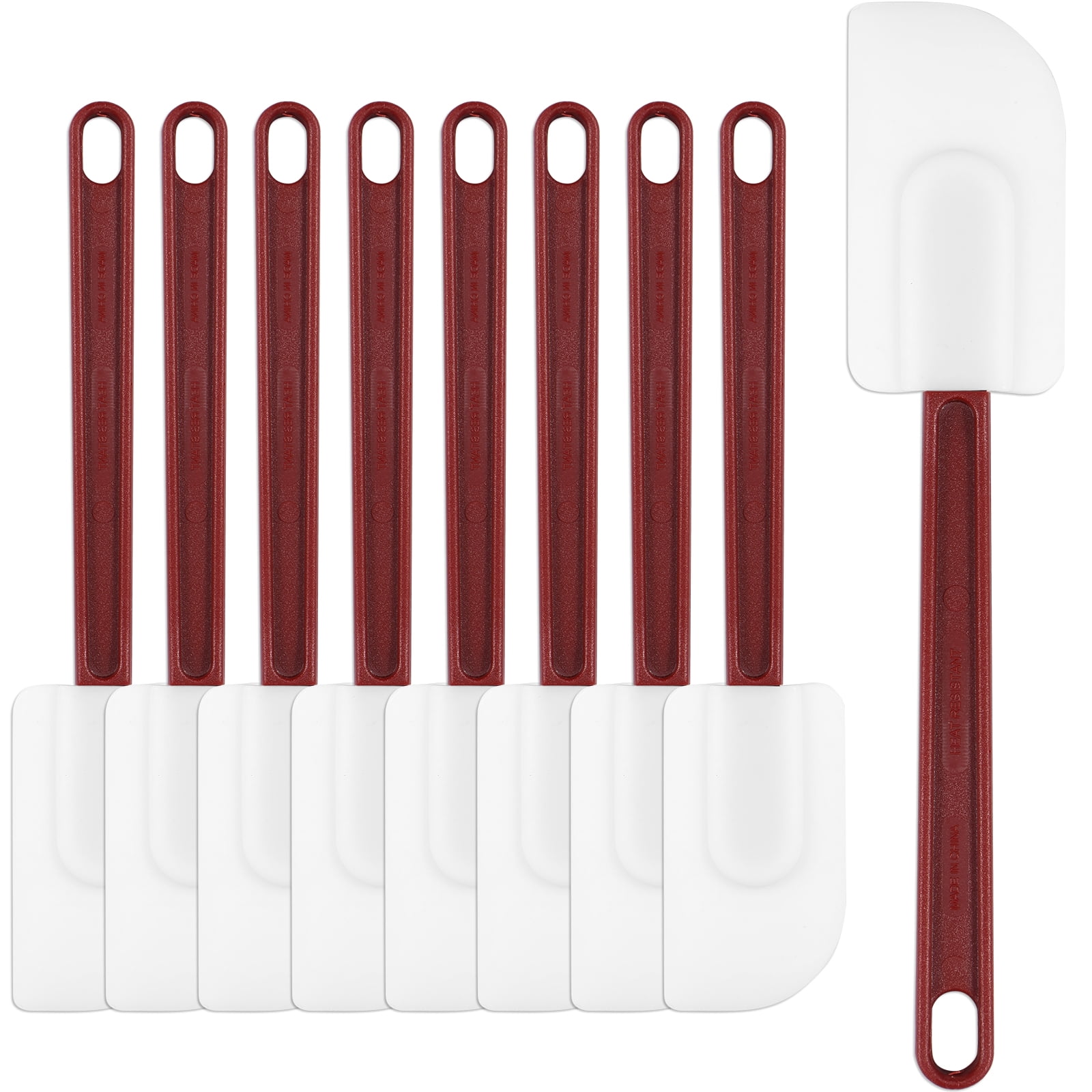 Lieonvis 9 Pcs Silicone Spatulas Bulk,10 Inch Rubber Spatula Set Heat