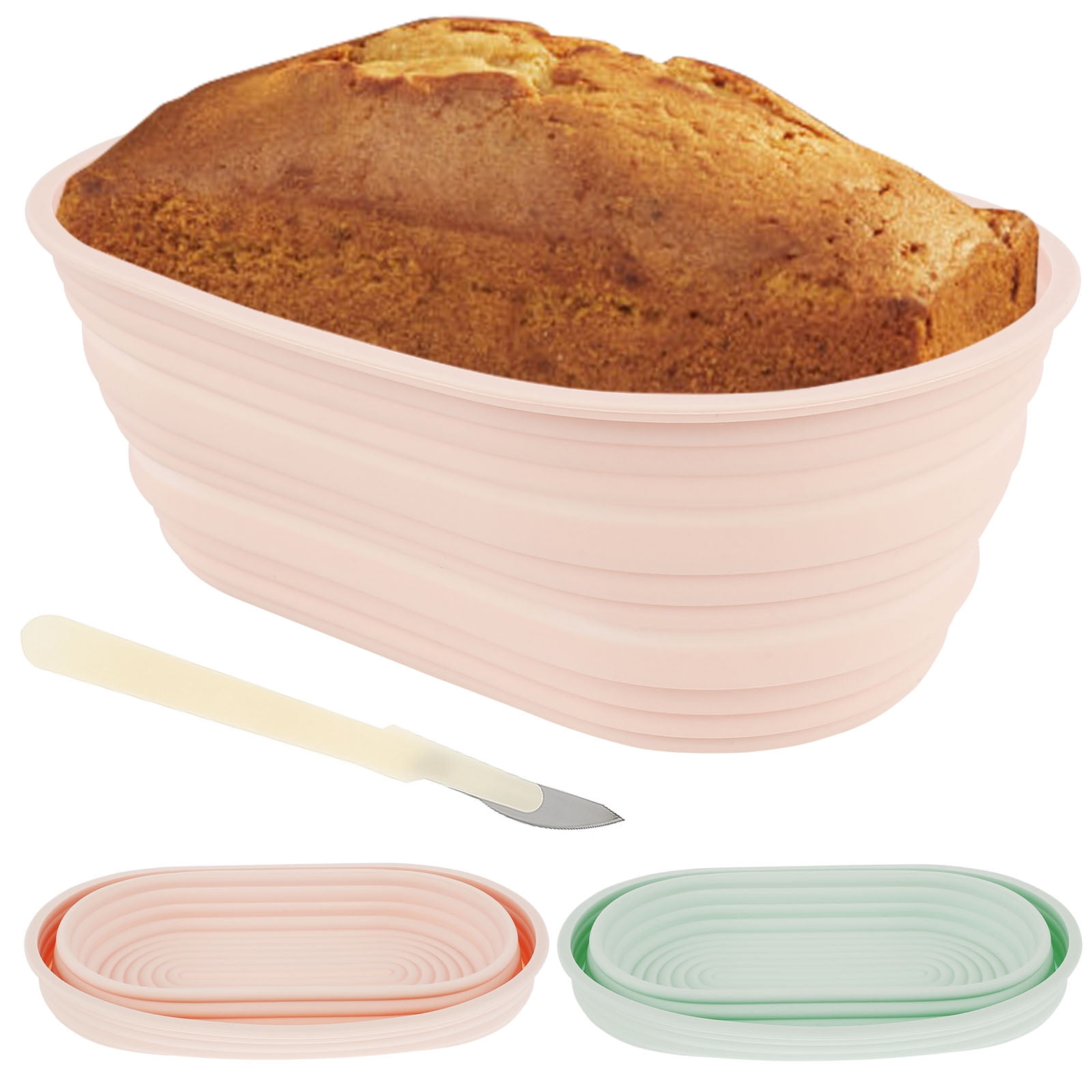 Lieonvis Bread Proofing Basket Set of 2 with Scraper,Silicone Sourdough