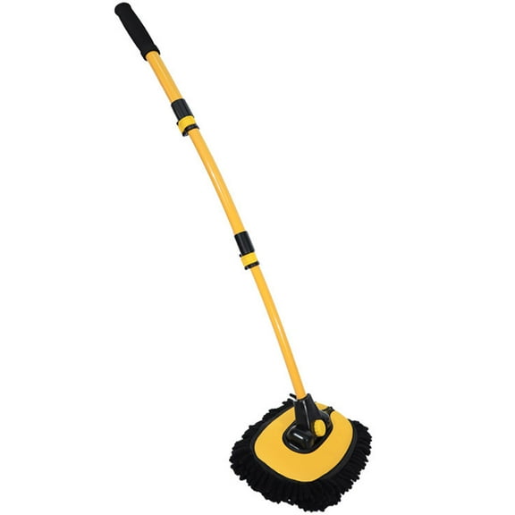 Lieonvis Car Wash Mop Telescopic Car Cleaning Brush 90° Rotatable Car Cleaning Mop with Aluminum Long Handle Powerful Water Absorption Car Wash Brush for Car Washing Glass Cleaning Mopping