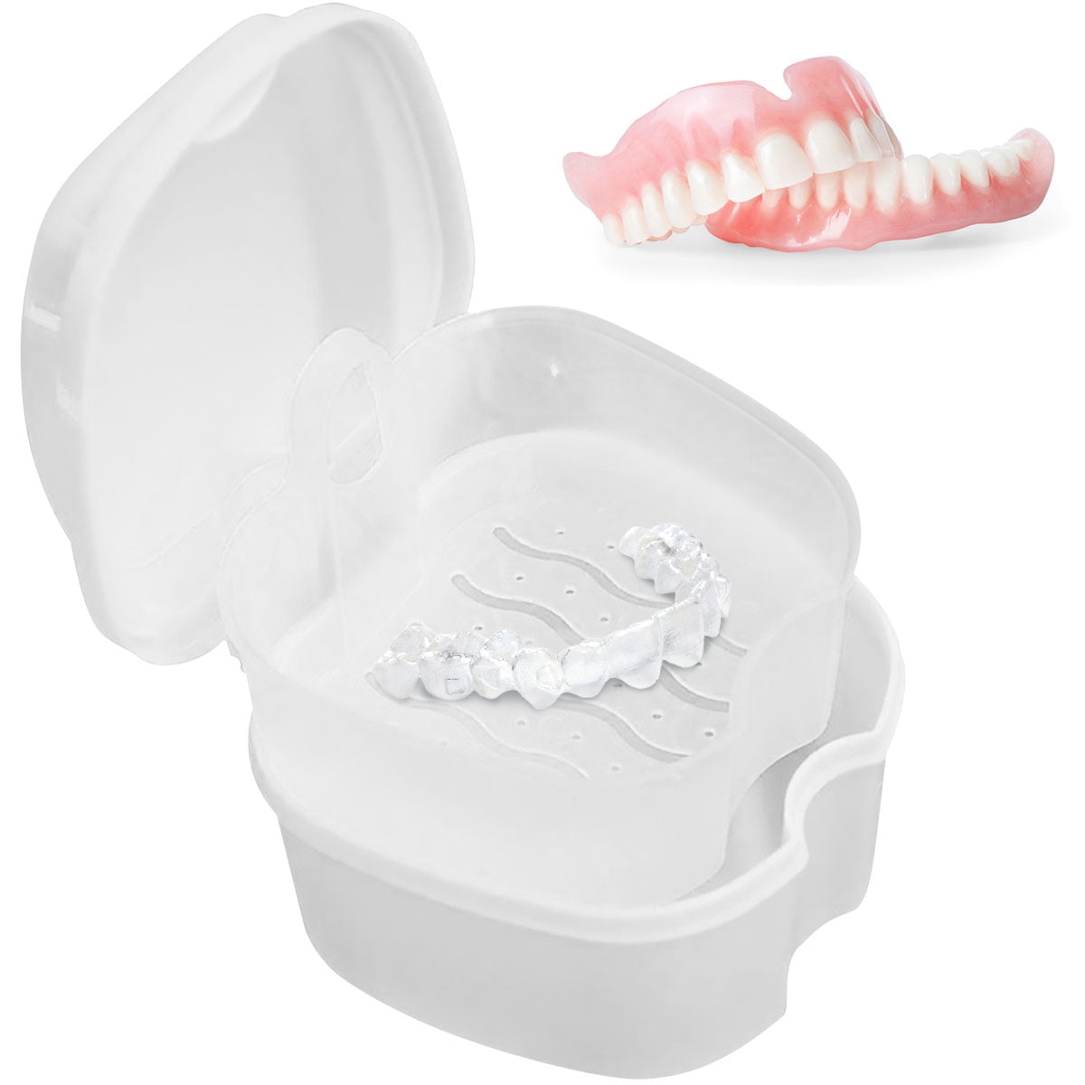 Lieonvis Denture Case,Denture Cup with Clean Care for