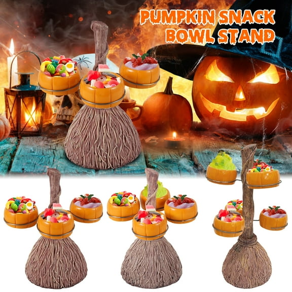 Lieonvis Halloween Pumpkin Snack Bowl Stand,halloween pumpkin party decor,Candy Holder Bowl Halloween Party Favor Supplies,Perfect for Serving Snacks,Salad,Dessert