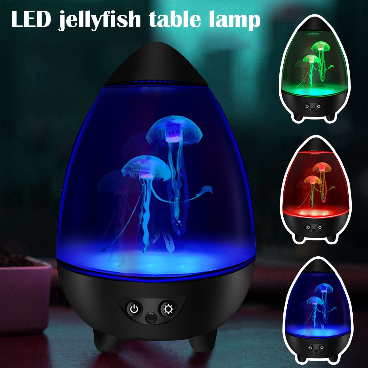 Lieonvis Jellyfish Lava Lamp,Changing Jelly Fish Tank Mood Lamps with 2 Swimming Jellyfish USB ...