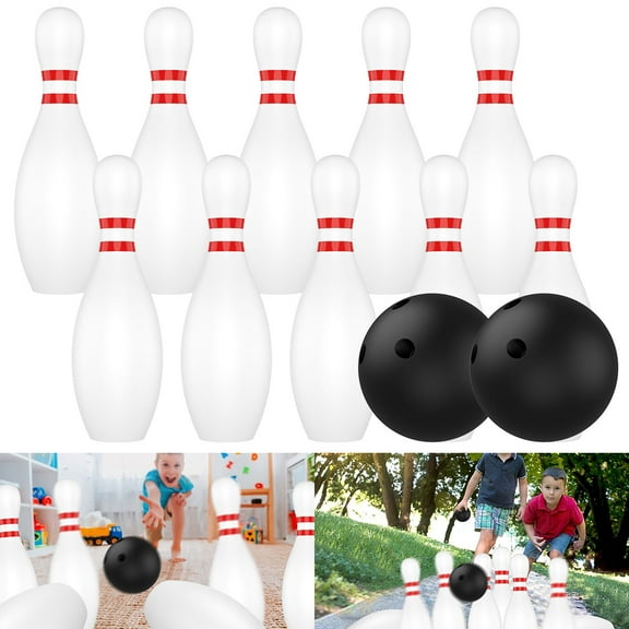 Lieonvis Kids Bowling Set Includes 10 Classical White Pins and 2 Balls,Suitable as Toy Gifts,Early Education,Indoor & Outdoor Games,Great for Toddler Preschoolers and Boys Girls