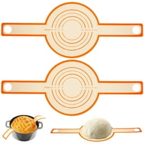 Silicone Bread Sling for Dutch Oven-2pcs Non-Stick & Easy Clean Baking Mat Set with Long Handle,8.3 Inch for Transfer Dough, Reusable Homemade Sourdough Bread Supplies