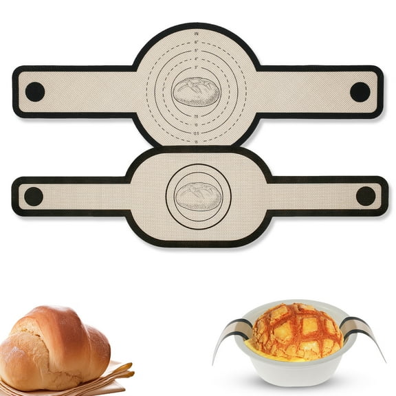 Lieonvis Silicone Bread Sling Oval and Round for Dutch Oven,Non Stick Reusable Silicone Baking Mat with Long Handles Sourdough Bread Baking Supplies and Making Tools