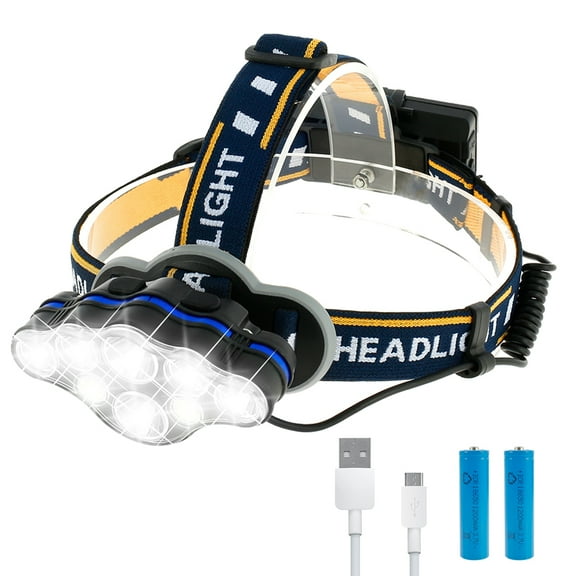 Lieonvis Super Bright Rechargeable LED Headlamp Head Torch Work Light Camping Bicycle Fishing Lamp
