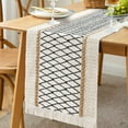 thumbnail image 1 of Lieonvis Table Runners Natural Burlap Table Runner Farmhouse Style,Cotton Boho Table Runner with Tassels for Bohemian Wedding Bridal Shower Rustic Home Farmhouse Dining Table Decor 12x72/108 Inch, 1 of 10
