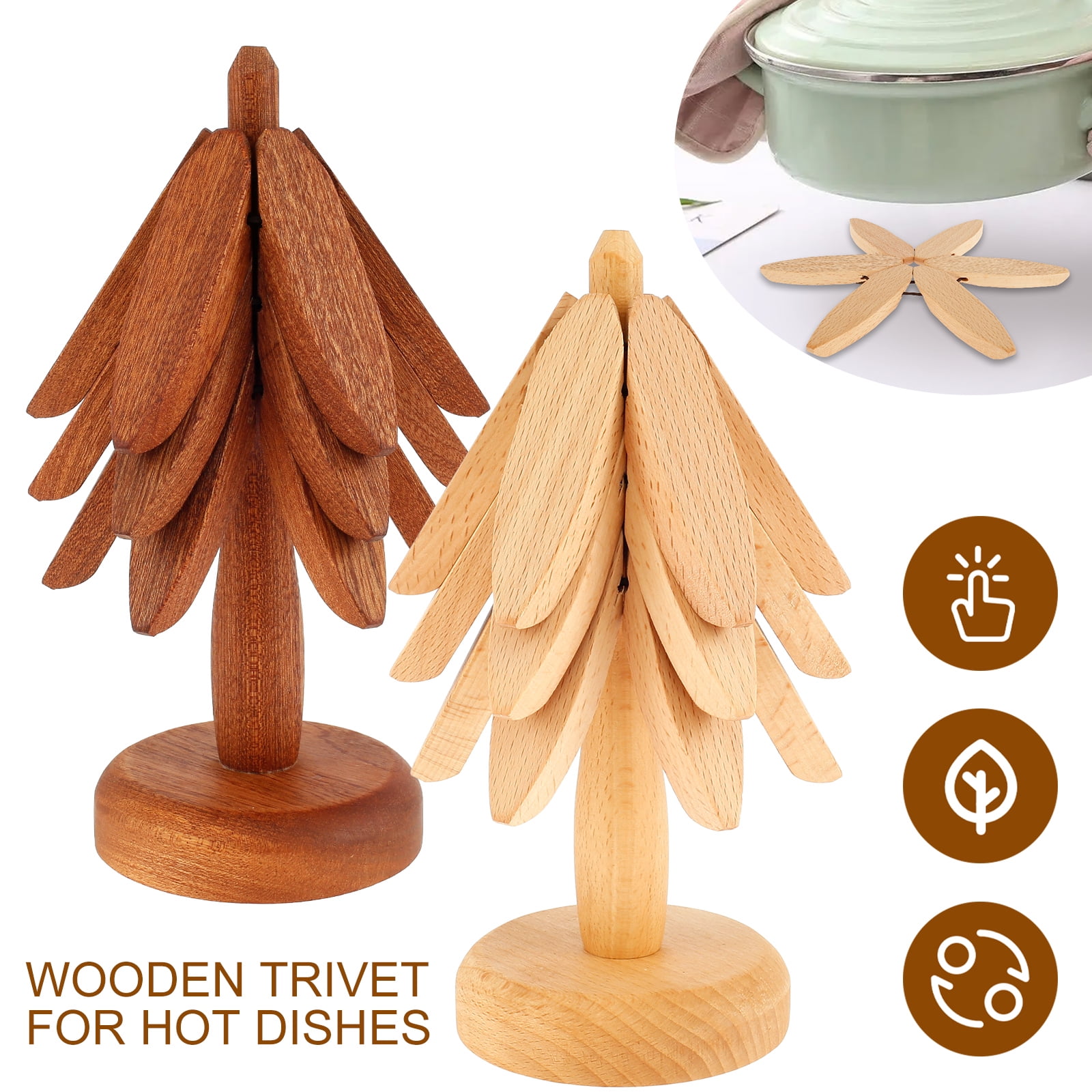 Lieonvis Wooden Trivets for Hot Dishes,Trivets for Hot Pots and Pans
