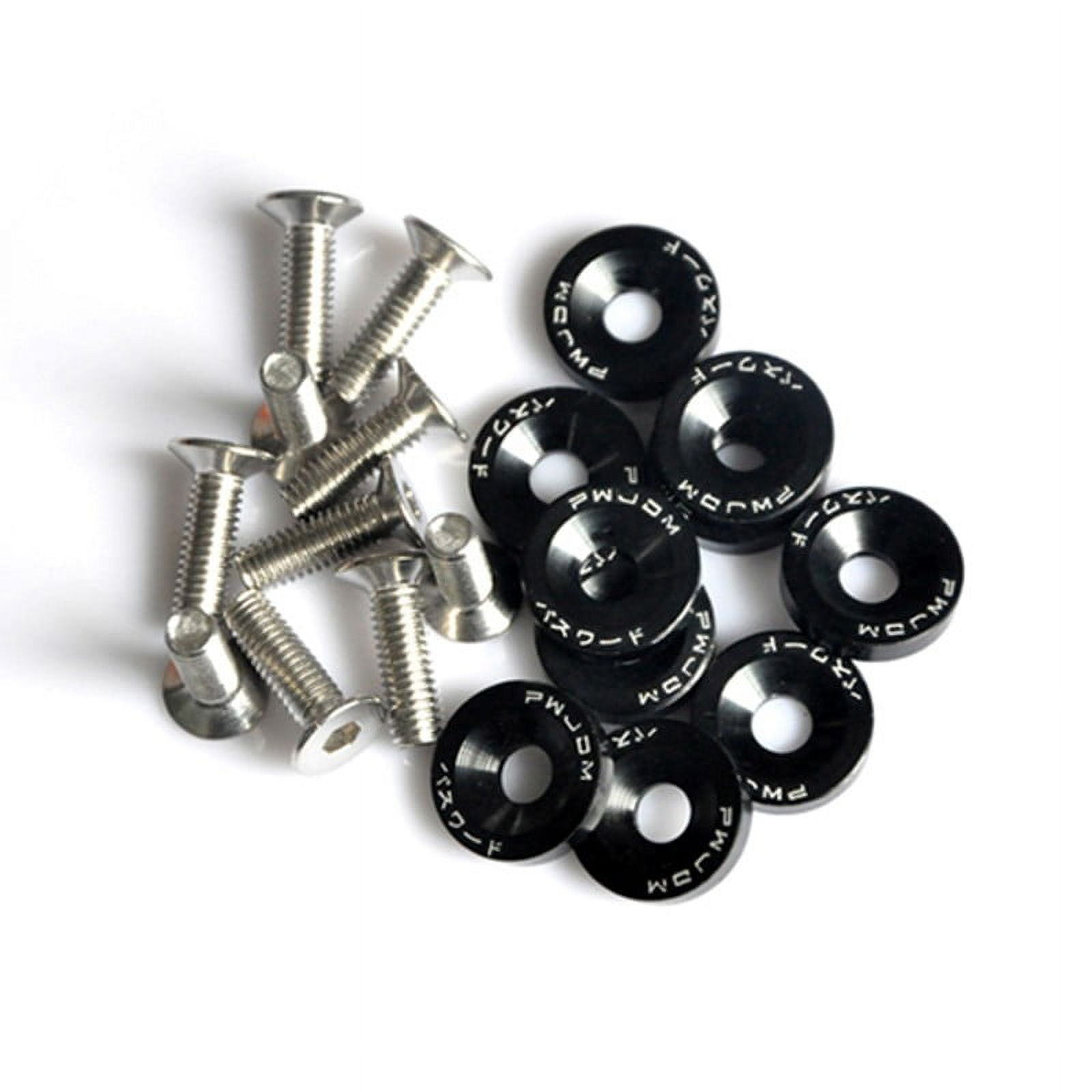Lierteer 10Pcs M6 Anodized Aluminum Fender Screw Washers & Bolts Auto