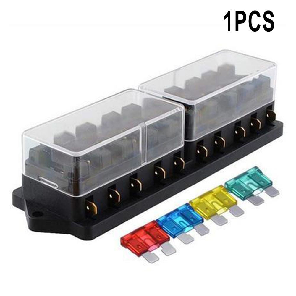 Lierteer 10Way Fuse Box for Standard Blade Fuses Holder Ato / Block 12V