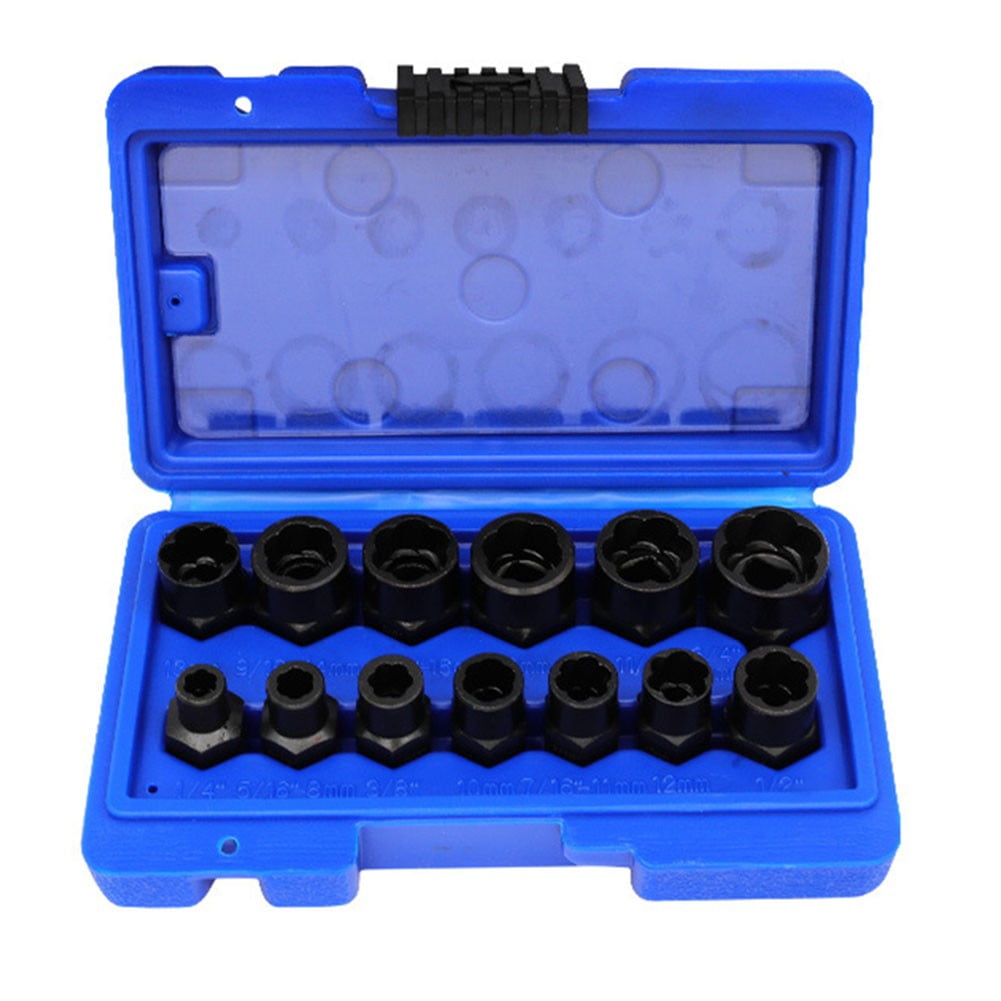 Lierteer 13Pcs Nut Extractor Socket Impact Bolt Nut Screw Remover Tool