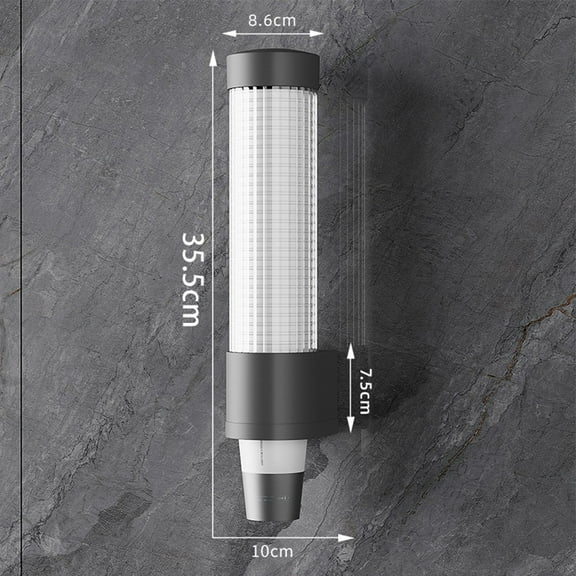 Lierteer 1pc Wall Mount Disposable Automatic Remover Cup Holder Cup Taker Black/White Bathroom Fixture Cup Tumbler Holders Long Black